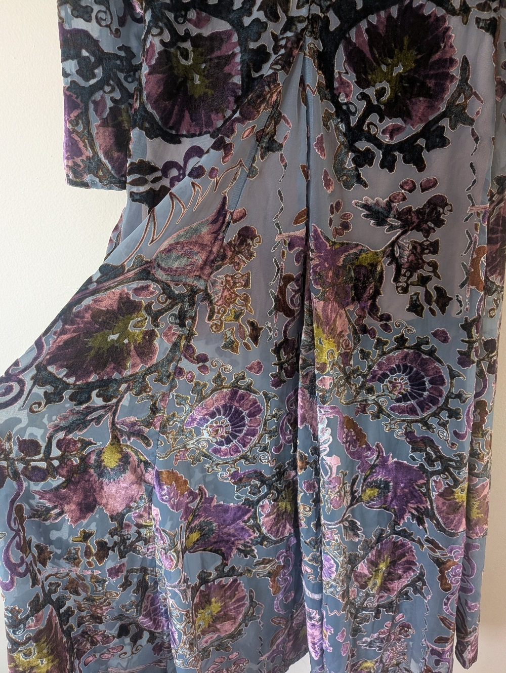 Free People Bali Painterly Paisley Velvet Maxi Dress - Picture 8 of 14